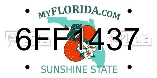 6FF1437 Florida License Plate