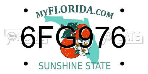 6FG976 Florida License Plate