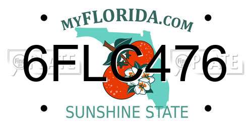 6FLC476 Florida License Plate