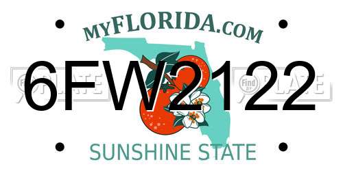6FW2122 Florida License Plate
