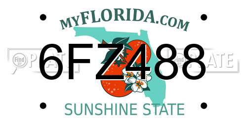 6FZ488 Florida License Plate