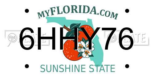 6HHY76 Florida License Plate