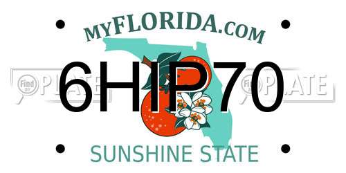 6HIP70 Florida License Plate