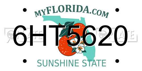 6HT5620 Florida License Plate