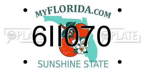 6II070 Florida License Plate