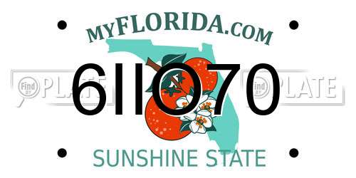 6IIO70 Florida License Plate