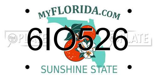 6IO526 Florida License Plate