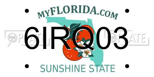 6IRQ03 Florida License Plate