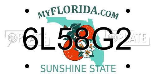 6L58G2 Florida License Plate