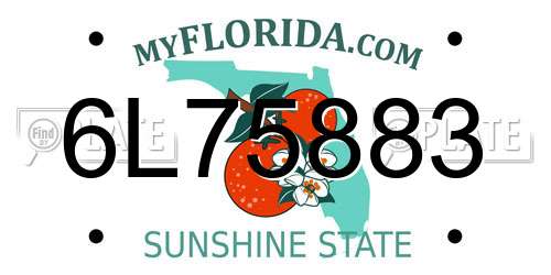 6L75883 Florida License Plate