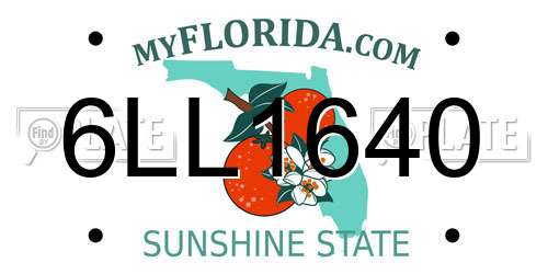 6LL1640 Florida License Plate