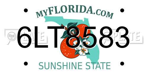 6LT8583 Florida License Plate