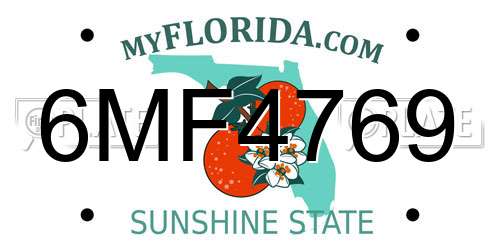 6MF4769 Florida License Plate