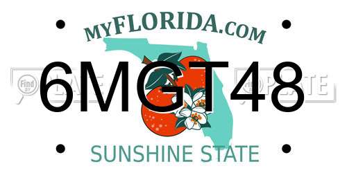 6MGT48 Florida License Plate
