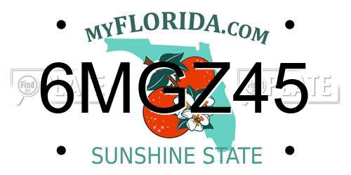 6MGZ45 Florida License Plate