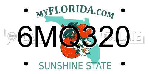 6MQ320 Florida License Plate