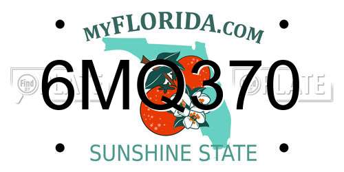 6MQ370 Florida License Plate