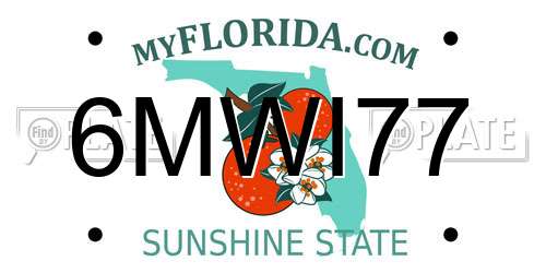 6MWI77 Florida License Plate