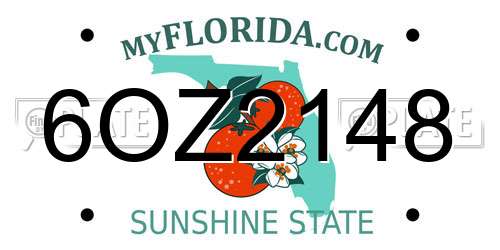 6OZ2148 Florida License Plate