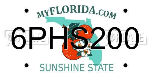 6PHS200 Florida License Plate