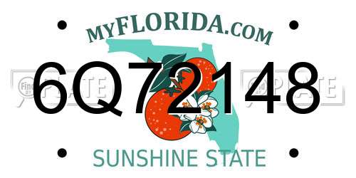 6Q72148 Florida License Plate