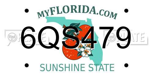 6QS479 Florida License Plate
