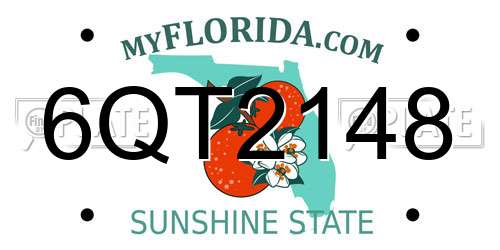 6QT2148 Florida License Plate