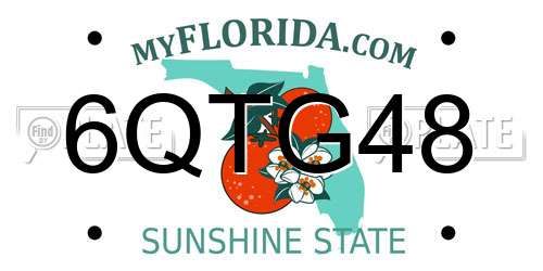 6QTG48 Florida License Plate