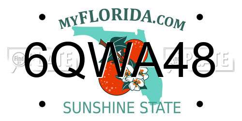 6QWA48 Florida License Plate