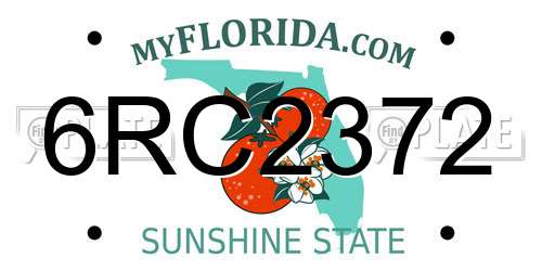 6RC2372 Florida License Plate