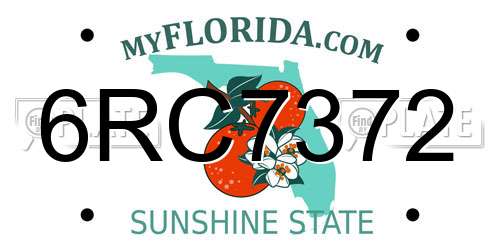 6RC7372 Florida License Plate