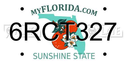 6RCT327 Florida License Plate