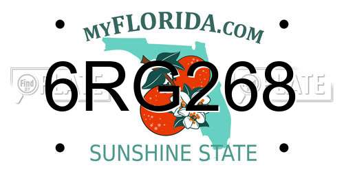 6RG268 Florida License Plate