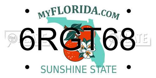 6RGT68 Florida License Plate