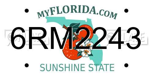 6RM2243 Florida License Plate