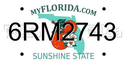 6RM2743 Florida License Plate