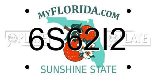 6S62I2 Florida License Plate