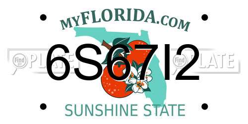 6S67I2 Florida License Plate