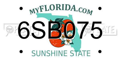 6SB075 Florida License Plate