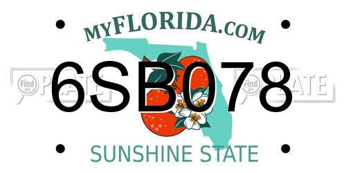 6SB078 Florida License Plate