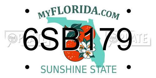 6SB179 Florida License Plate