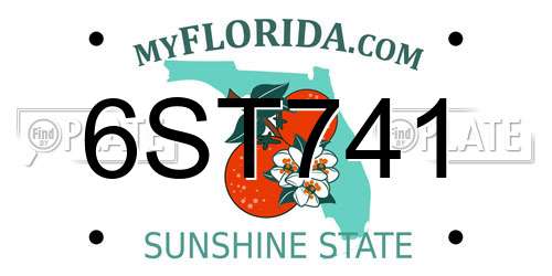6ST741 Florida License Plate