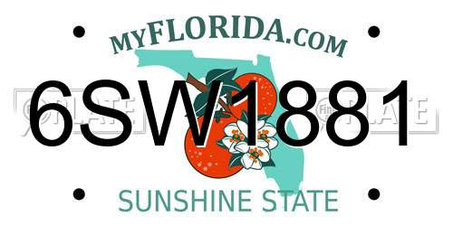 6SW1881 Florida License Plate