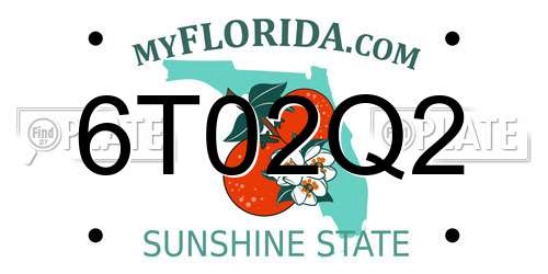 6T02Q2 Florida License Plate