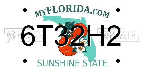 6T32H2 Florida License Plate