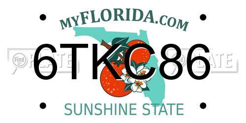 6TKC86 Florida License Plate