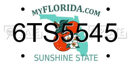6TS5545 Florida License Plate