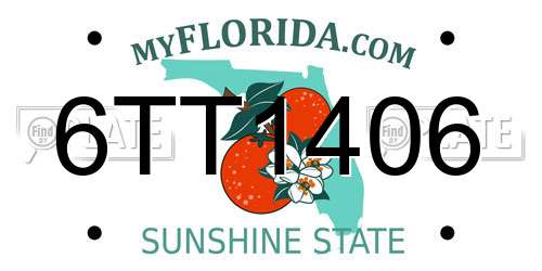 6TT1406 Florida License Plate