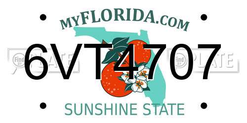 6VT4707 Florida License Plate