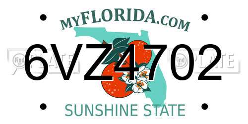 6VZ4702 Florida License Plate